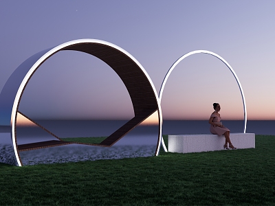 Modern outdoor chair landscape seat model