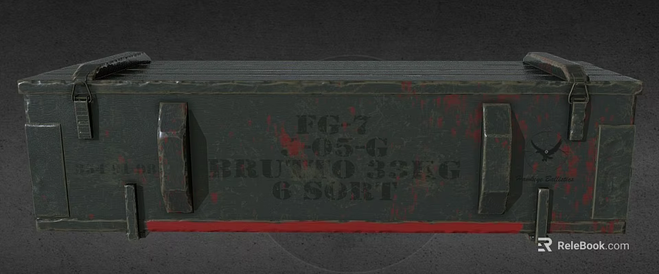 Green Military Weapon Storage Case PG7 405G Bruttino 3.5 Kilograms GSORT Container 3d model 