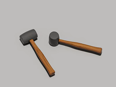 Rubber Mallets With Wooden Handles For Hardware 3d model