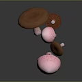 Modern Mushroom Straw Mushroom 3d model