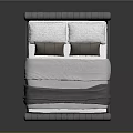 Modern Gray Bed With Tufted Headboard Gold Legs And Stylish Bedding