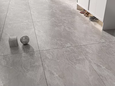 Gray Marble Pattern Floor Tiles For Modern Indoor Living Space With Smooth Surface 3d model