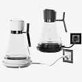 Black And White Glass Electric Kettles With Base And Power Plug For Kitchen