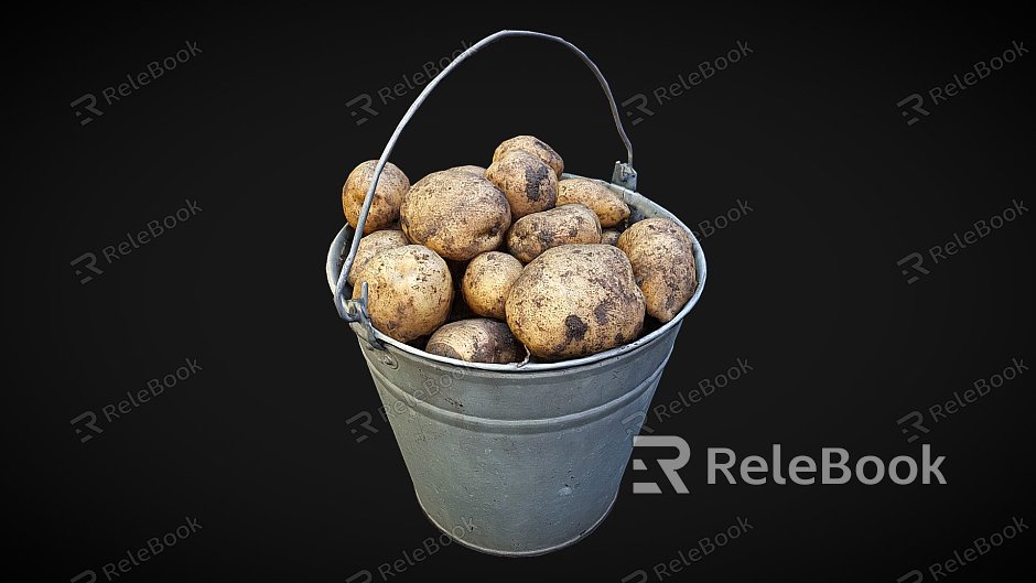 modern potatoes a bucket of potatoes model