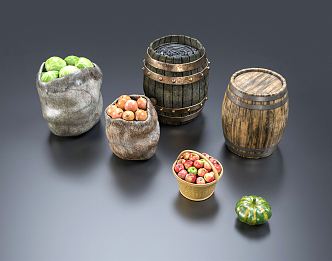 Modern Vegetables Native Products Fruit Vegetables Onion Apple Cabbage 3d model