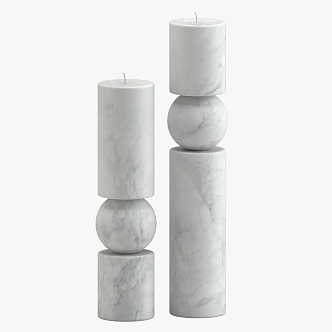 Modern Candlestick Marble Candlestick Ornaments 3d model