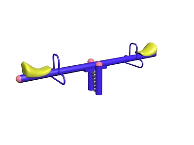 Playground Seesaw Equipment For Kids With Double Seats And Sturdy Support Structure 3d model