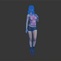 Game Movie Character With Double Ponytail Pink Tank Top Black Shorts And Black Boots