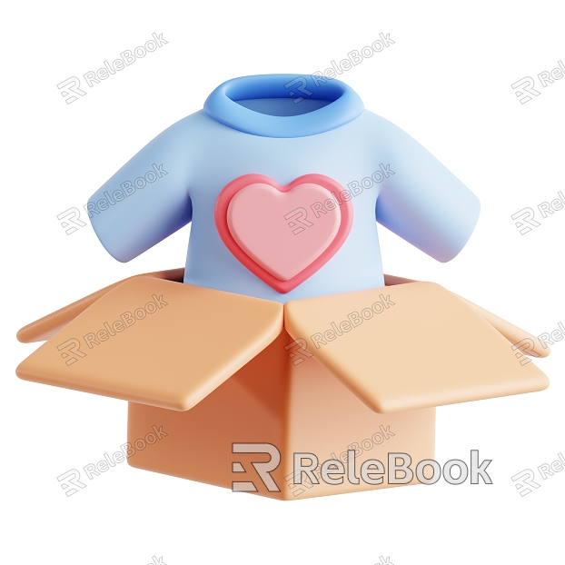 clothes love carton box cartoon clothes cartoon love model