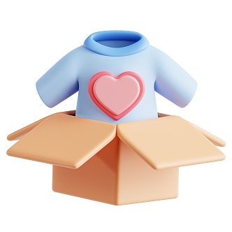 clothes love carton box cartoon clothes cartoon love 3d model