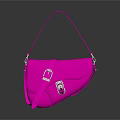 Stylish Pink Shoulder Handbag With Metallic Buckle Adjustable Strap And Sleek Design