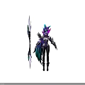 Fantasy Female Character Featuring Mythical Creature Wings Unicorn Horn Purple Blue Hair And Elegant Armor