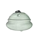 Classic White Ceramic Decorative Ornament Set With Lid Ring Perforated Top And Three Feet Base