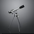 White And Black Astronomical Telescope Mounted On Metal Tripod Stand