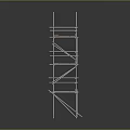 Multi Level Scaffolding Equipment With Metal Frames And Wooden Planks