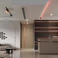 Modern Living Dining Room Interior With Sofa TV Table And Ceiling Lighting Design