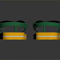 Casual Daily Flip Flops With Yellow Soles Green Straps And White Stripes