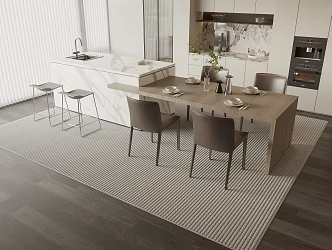 Modern Nakajima Table and Chair Sideboard Fantasy Curtain 3d model