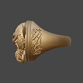 Golden Viking Helmet Decoration With Bearded Face And Ornate Patterns On Dark Background