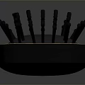 Black And Gold Modern Hairbrush With Stylish Handle And Bristles For Daily Use