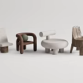 Stylish Leisure Chairs With Unique Designs Wooden Legs And Gray Upholstered Seats
