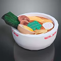 Delicious Ramen Bowl with Noodles Seaweed Soft Boiled Egg Chashu Pork and Vegetables