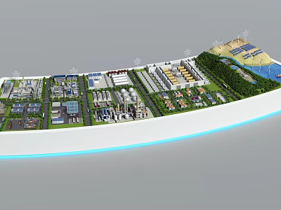 Modern Commercial Equipment Industrial Facility With Production Lines And Storage Systems 3d model