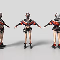 Game Movie Character In Armored Red Black Outfit With Spiked Shoulder Armor And Intricate Helmet