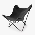 Modern Black Leather Leisure Chair With Streamlined Design And Metal Frame