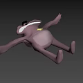 Purple Cartoon Character With Big Eyes Small Hat Yellow Star And Outstretched Arms
