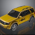 Yellow Taxi SUV Exterior Design With Black Windows And Roof Rack