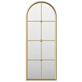 Modern Arched Full Length Mirror With Black And Gold Grid Frame Design