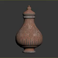 Copper Decorative Jar With Intricate Floral Patterns And Lid For Home Living