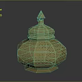 Vintage Golden Decorative Lantern Shaped Furniture With Intricate Cut Out Patterns