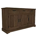 Wooden Decorative Cabinet with Three Drawers and Cabinet Doors Classic Design Solid Wood Furniture