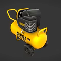 DEWALT Yellow Portable Air Compressor With Control Panel And Wheels 3d model