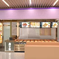 Light Meal Sushi Shop In Mall With Fresh Shrimp Avocado Rolls And Cozy Interior