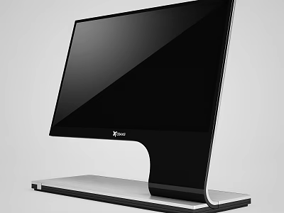 Modern Computer Monitor With Black Screen Silver Base And Sleek Modern Design 3d model