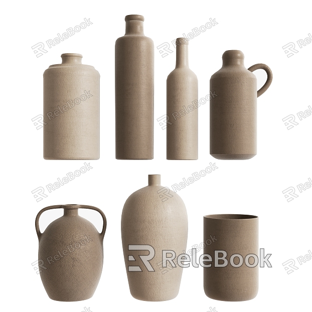 Wind Ceramic Utensils Pottery Jar Utensils Pottery Vase model