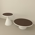 Modern Style Side Tables With Conical Bases And White Dark Tabletop 3d model
