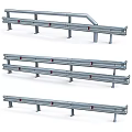 Metal Road Guardrail With Reflective Strips And Durable Steel Posts For Highway Safety