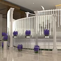 Teemall Easy Exhibition Space With White Decorative Structure Crescent Moon And Purple Flowers
