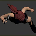 Game Movie Female Character With Red Hair Black Outfit Holding Gun
