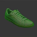 Gray Suede Casual Shoes With Brown Sole And Brand Logo Design For Daily Wear