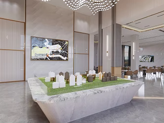 Modern Sales Office Sales Department Sand Table Bar 3d model