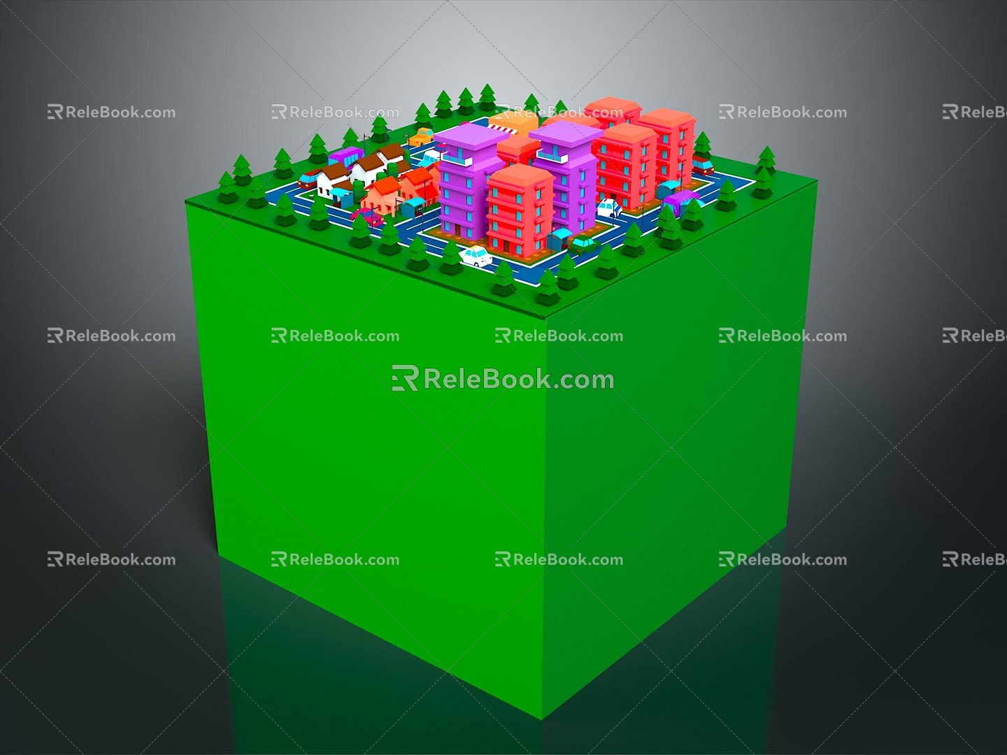 Cartoon Building Cartoon Cartoon Unit Aerial View of the City Aerial View of the City 3d model