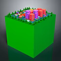 Cartoon Building Cartoon Unit Aerial View of the City Aerial View of the City 3d model
