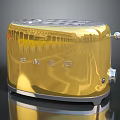 Golden Shiny SMEG Toaster A Stylish Modern Kitchen Appliance With Chrome Details