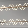 Contemporary Geometric Linear Chandelier With X Shaped LED Lights And Metal Frame For Modern Interior Design