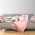 Nordic Double Sofa Multiplayer Sofa 3d model